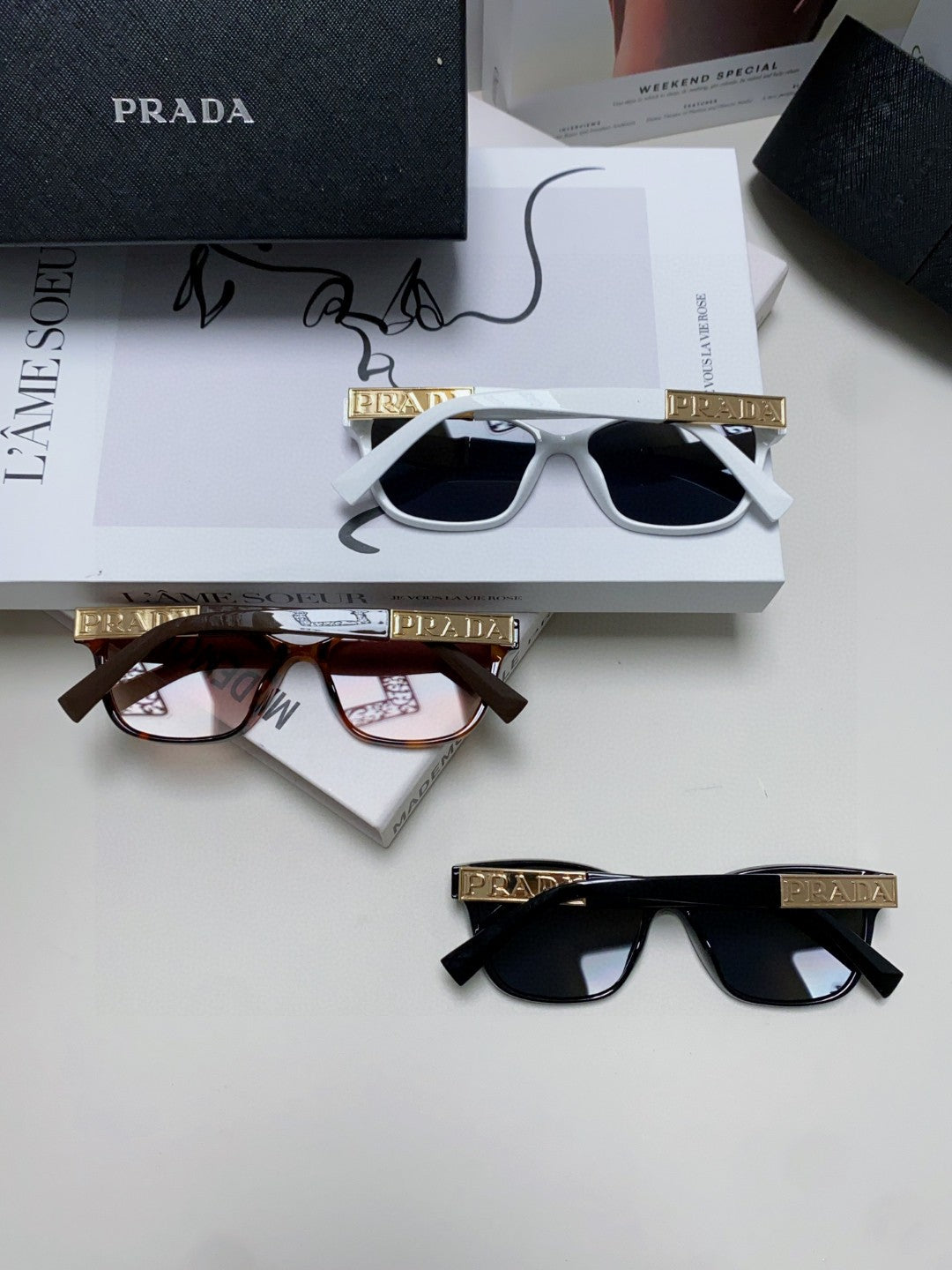 Prada Oversized Gray Lens Sunglasses for Men & Women