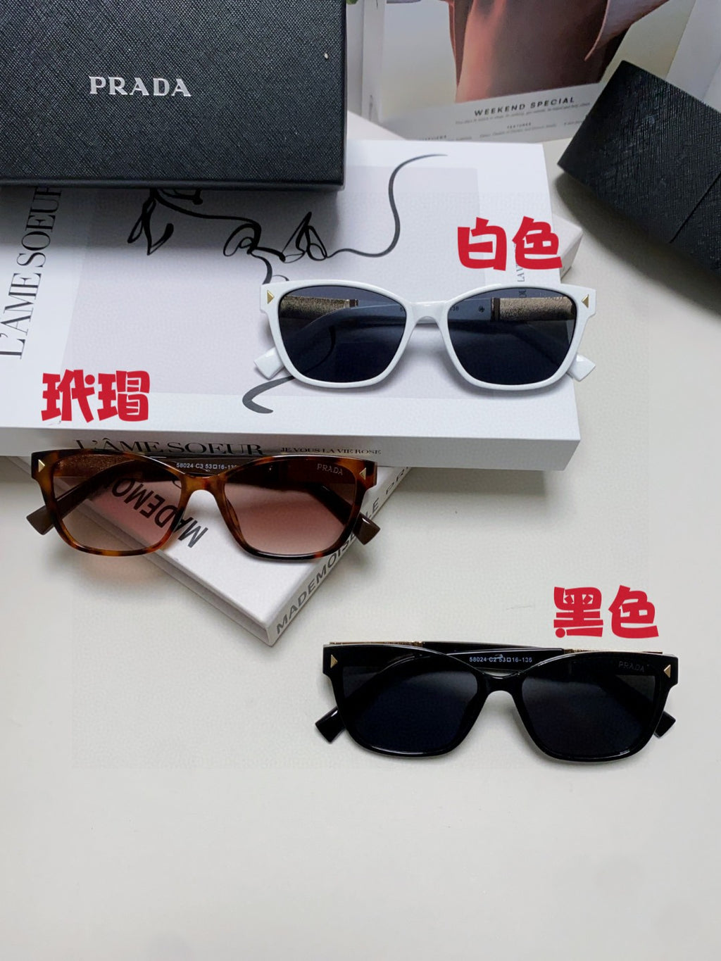 Prada Oversized Gray Lens Sunglasses for Men & Women - detail image 2