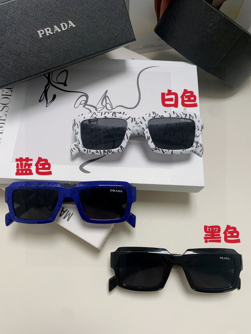 Prada Fashion Blue Lens Sunglasses for Women - 358412 - detail image 9
