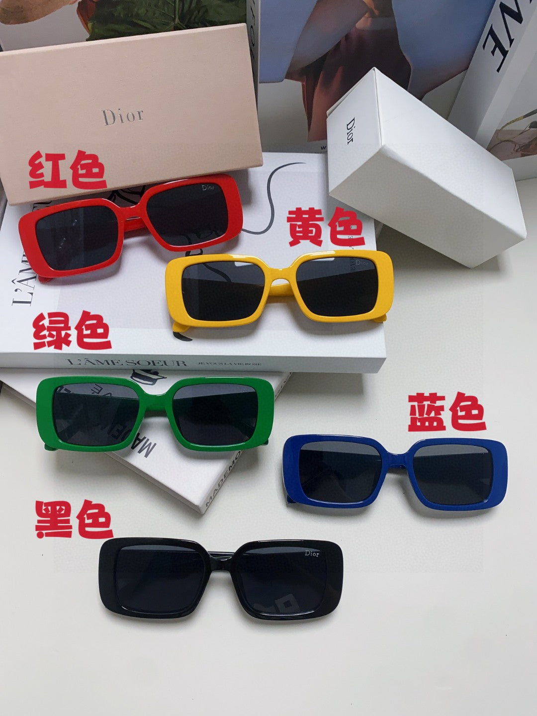 Dior Square Green Lens Sunglasses for Women - detail image 9