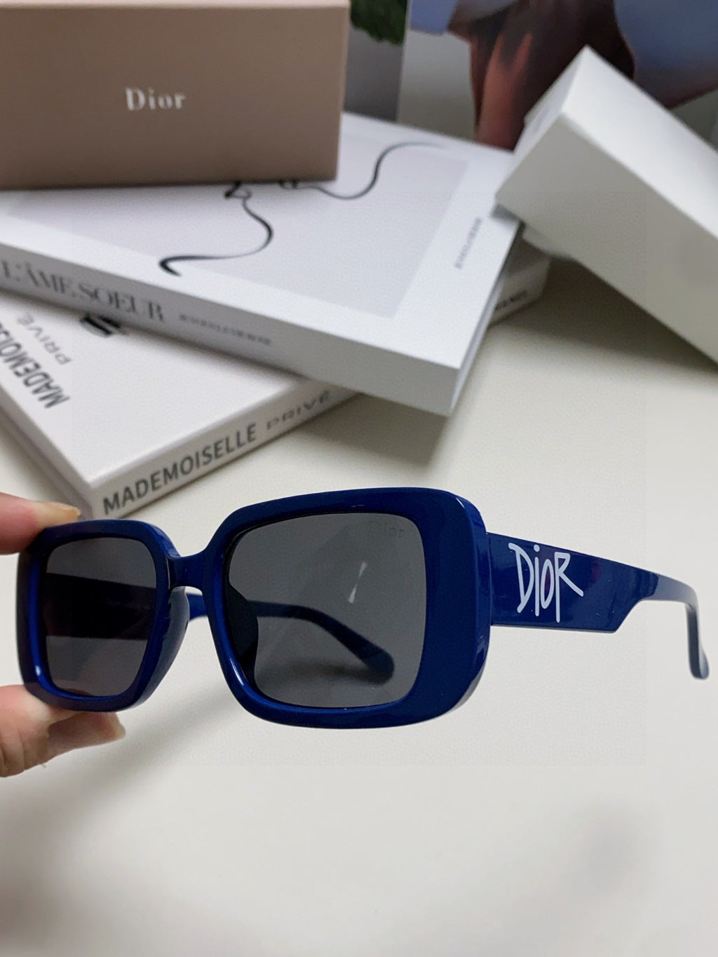 Dior Square Blue Lens Sunglasses for Women - 486729 - detail image 5