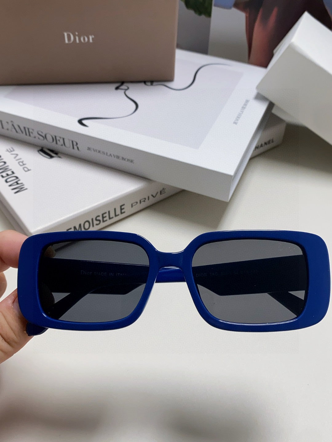 Dior Square Blue Lens Sunglasses for Women - 486729 - detail image 3