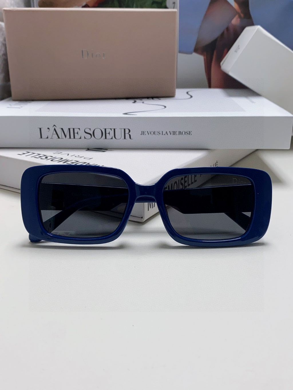 Dior Square Blue Lens Sunglasses for Women - 486729 - detail image 6