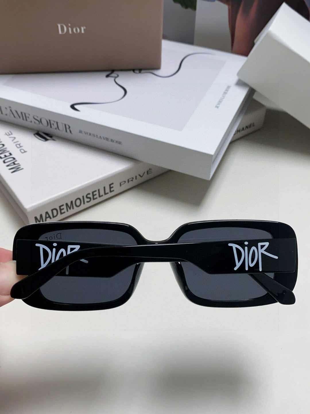 Dior Square Blue Lens Sunglasses for Women - detail image 4