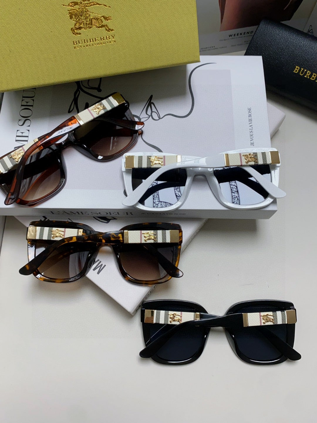 Burberry Oversized Black Lens Sunglasses for Men & Women - 358594 - detail image 8