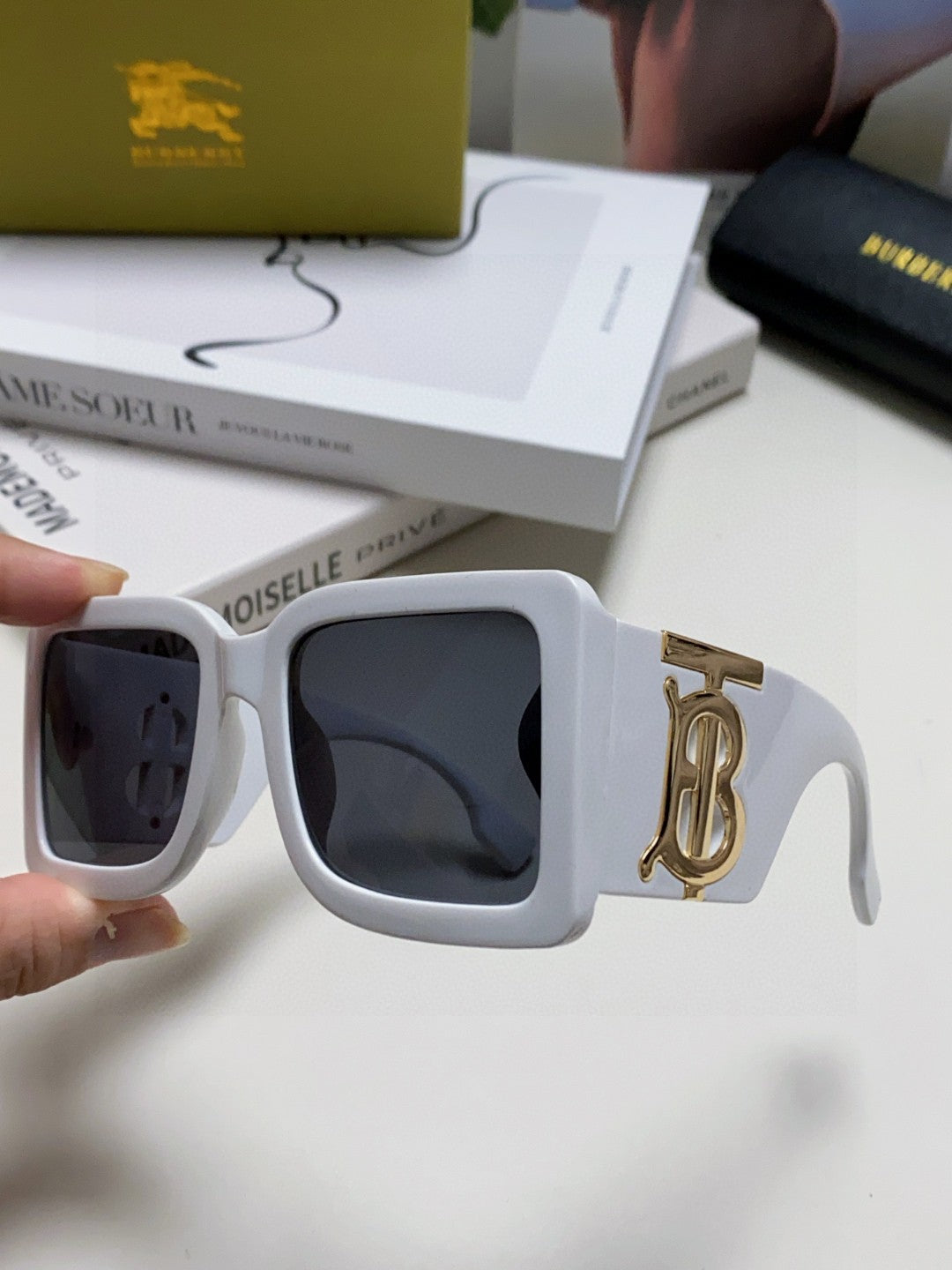Burberry Oversized Blue Lens Sunglasses for Men & Women - 358600 - detail image 5