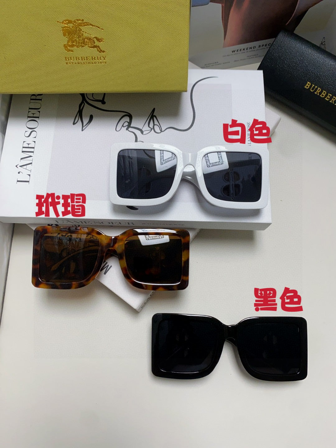Burberry Oversized Blue Lens Sunglasses for Men & Women - 432436 - detail image 9