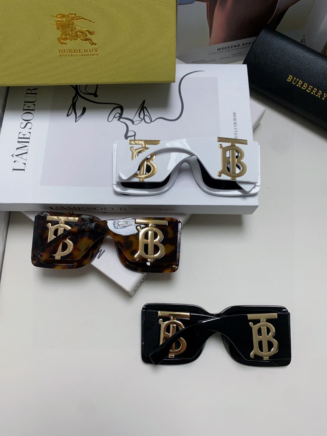 Burberry Oversized Brown Lens Sunglasses for Men & Women - 432437 - detail image 10