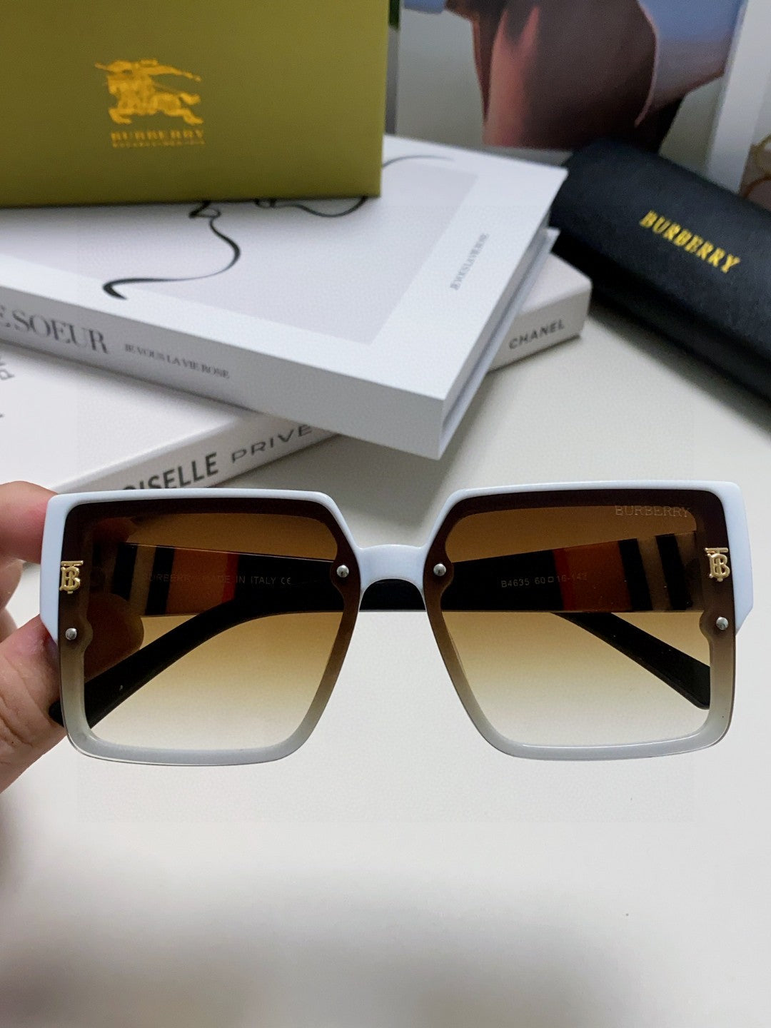Burberry Oversized Brown Lens Sunglasses for Women - 416063 - detail image 3