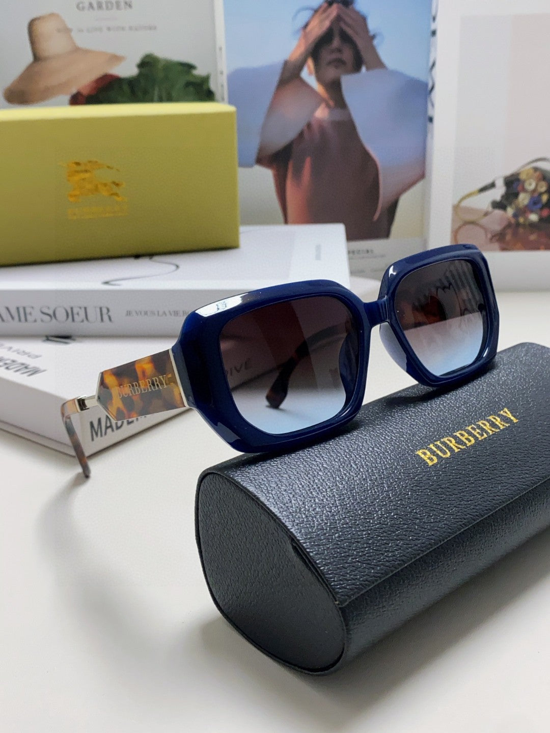 Burberry Rectangular Gray Lens Sunglasses for Men & Women - 416066 - detail image 7