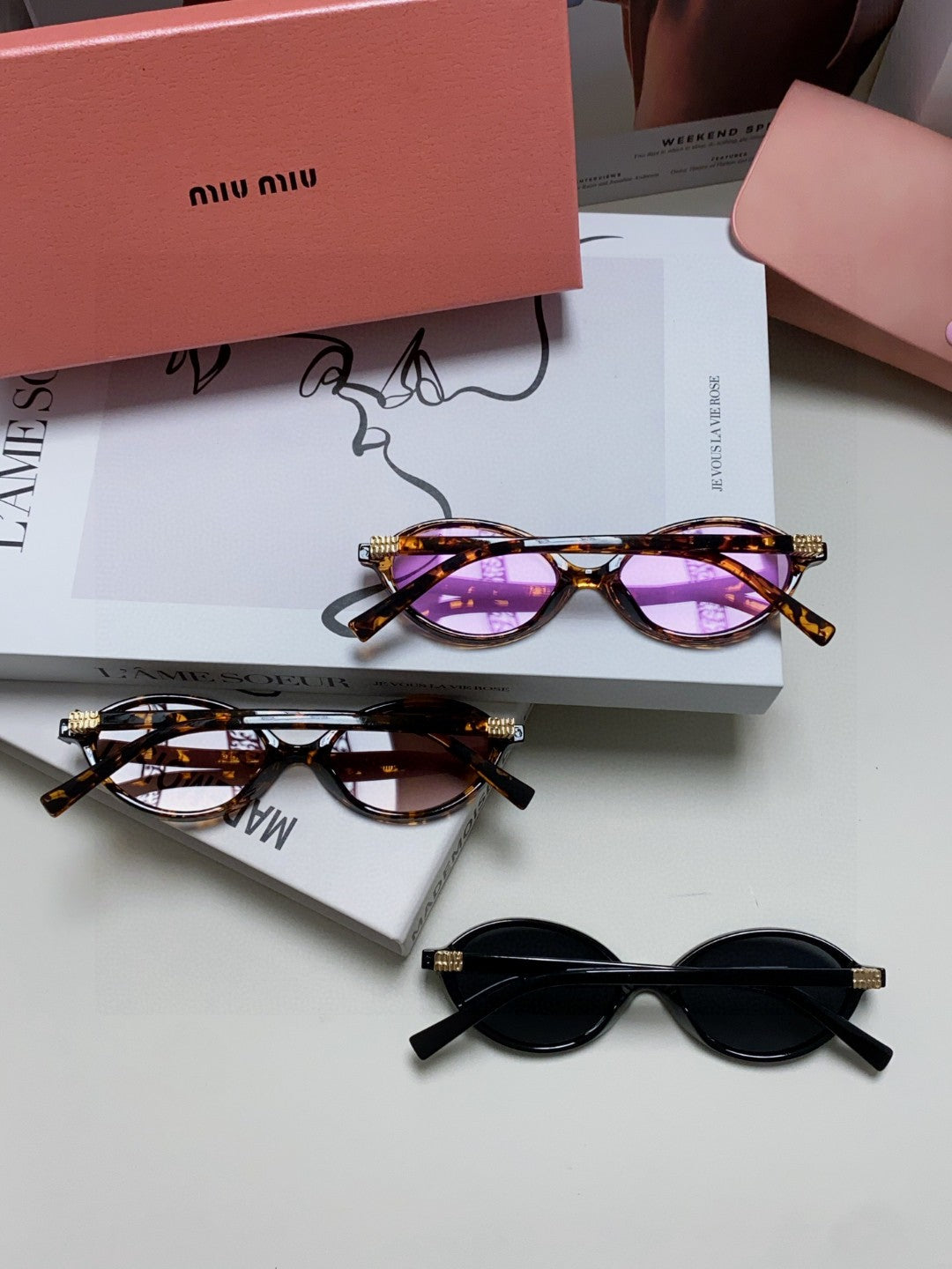 Miu Miu Round Gray Lens Sunglasses for Men & Women - 466061 - detail image 8