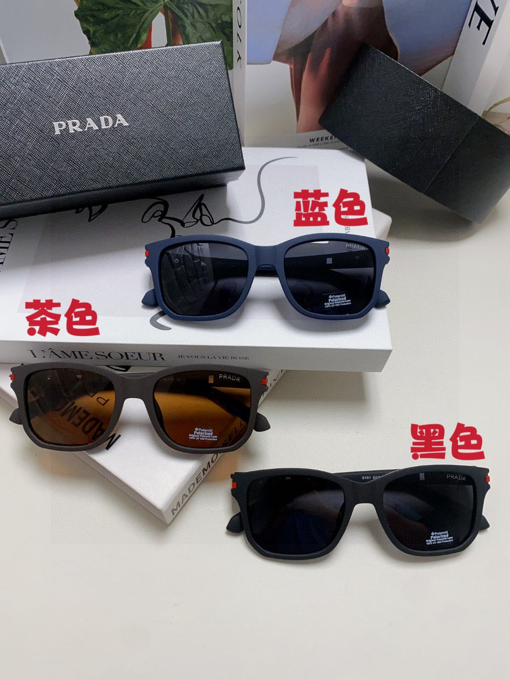 Prada Fashion Black Lens Sunglasses for Men & Women - 415713 - detail image 9