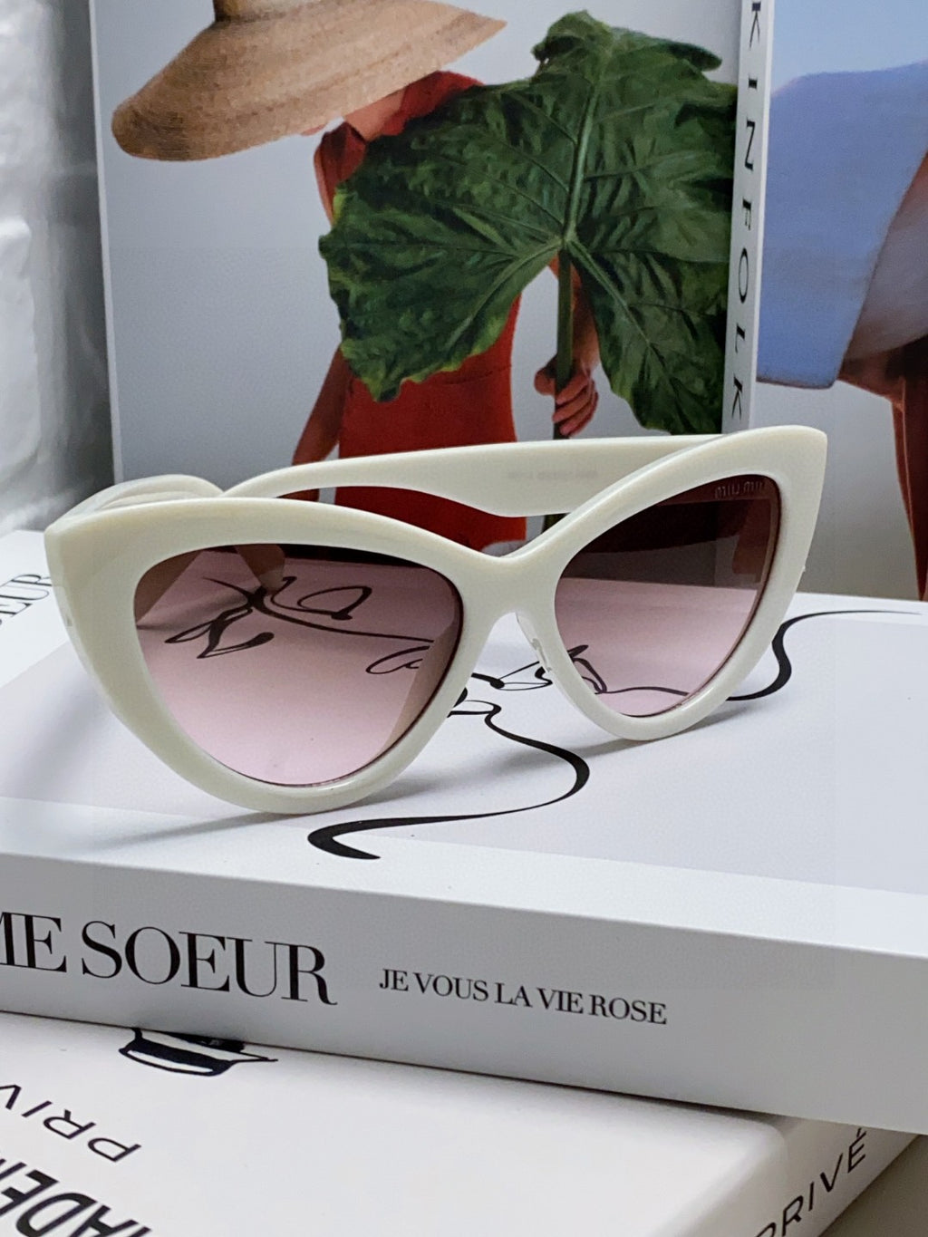 Miu Miu Cat-Eye Silver Lens Sunglasses for Men & Women - 432706