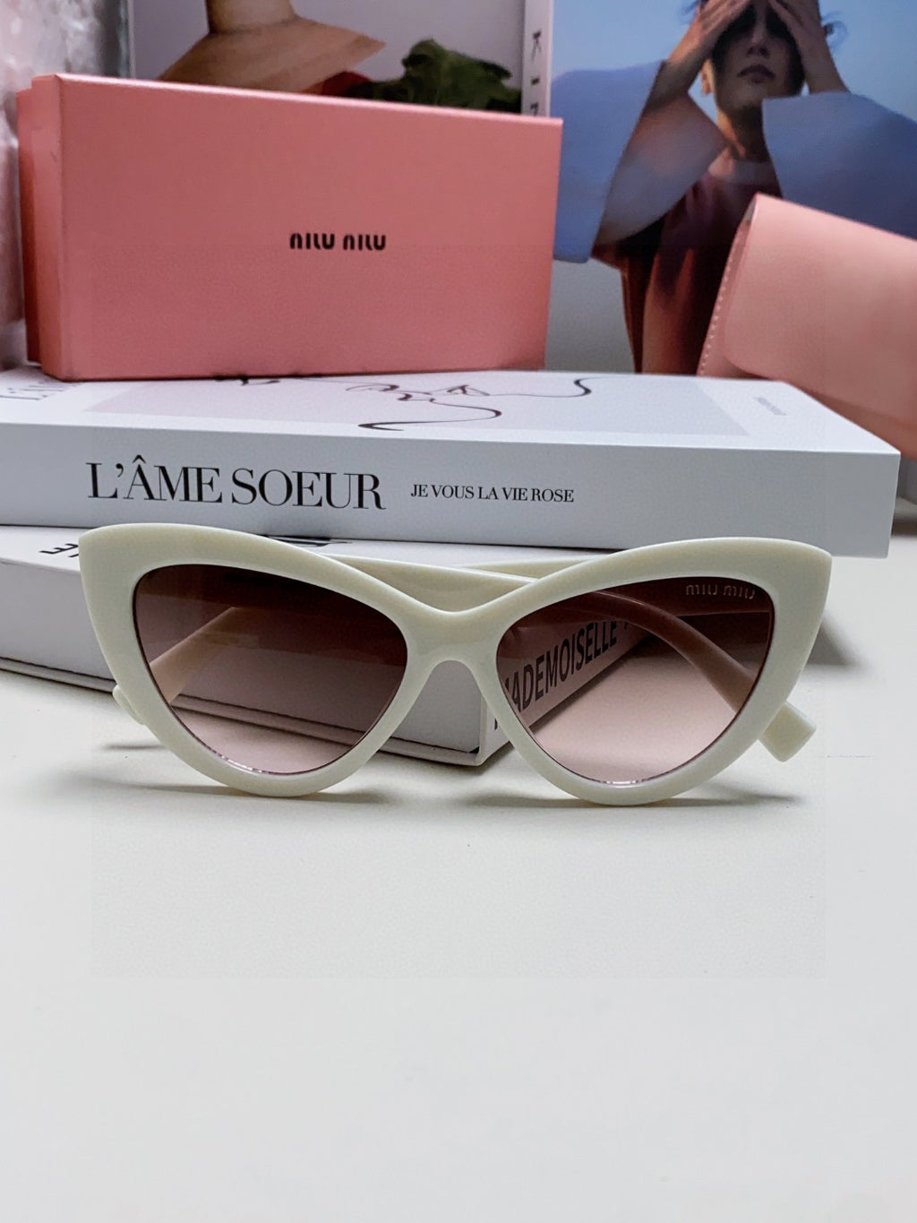 Miu Miu Cat-Eye Silver Lens Sunglasses for Men & Women - 432706 - detail image 6