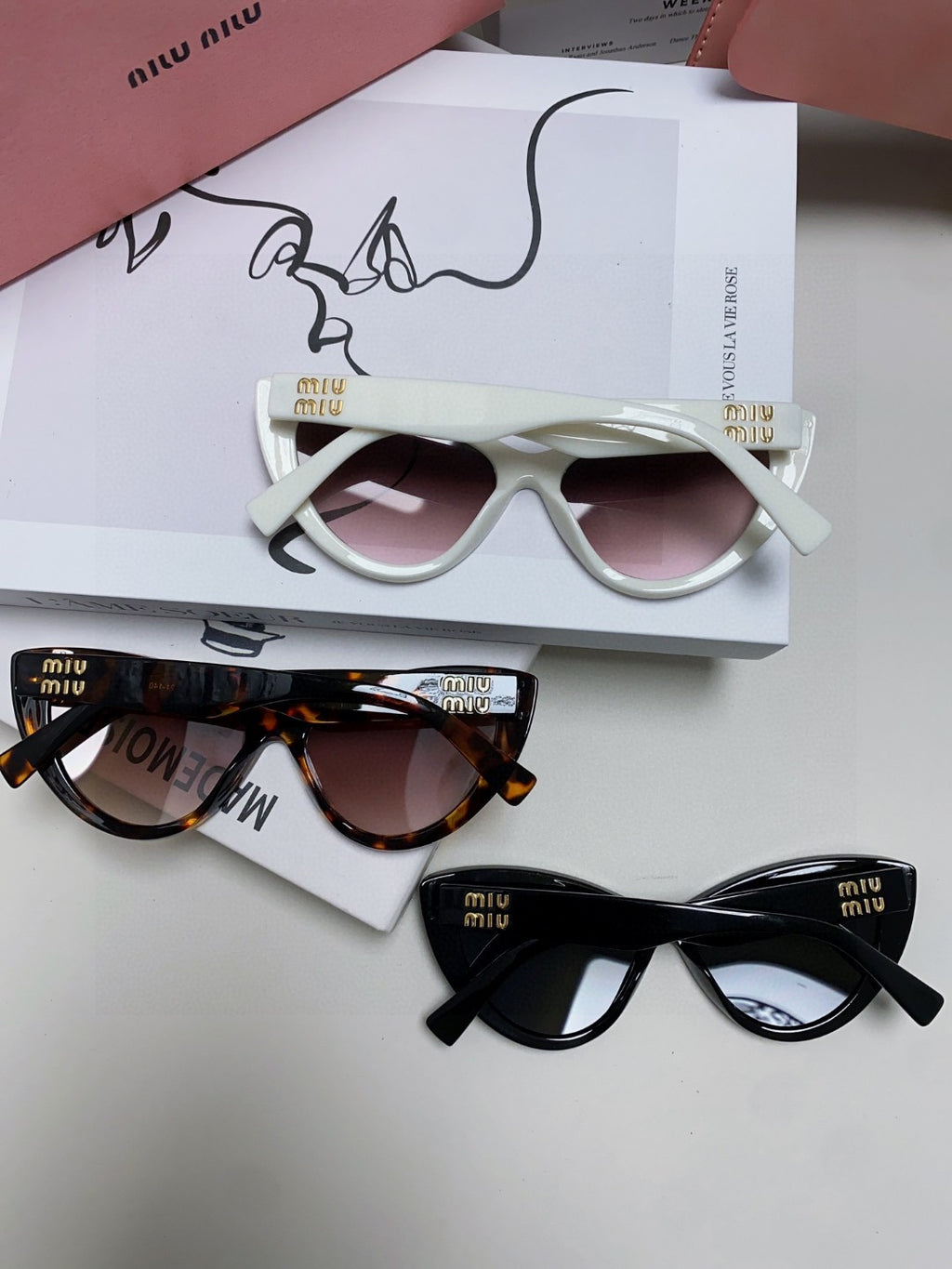 Miu Miu Cat-Eye Silver Lens Sunglasses for Men & Women - 487696 - detail image 8