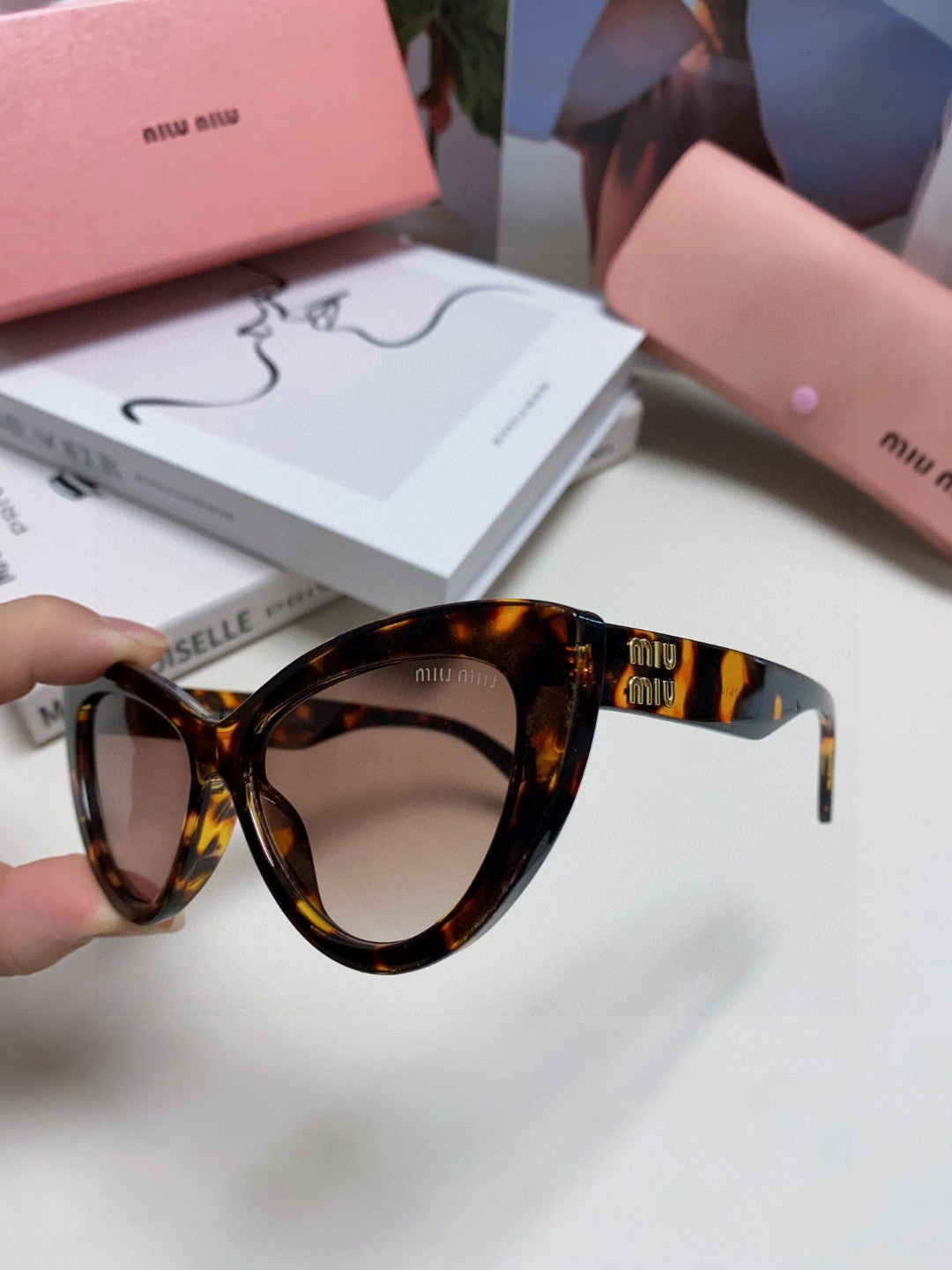 Miu Miu Cat-Eye Brown Lens Sunglasses for Men & Women - 432707 - detail image 7