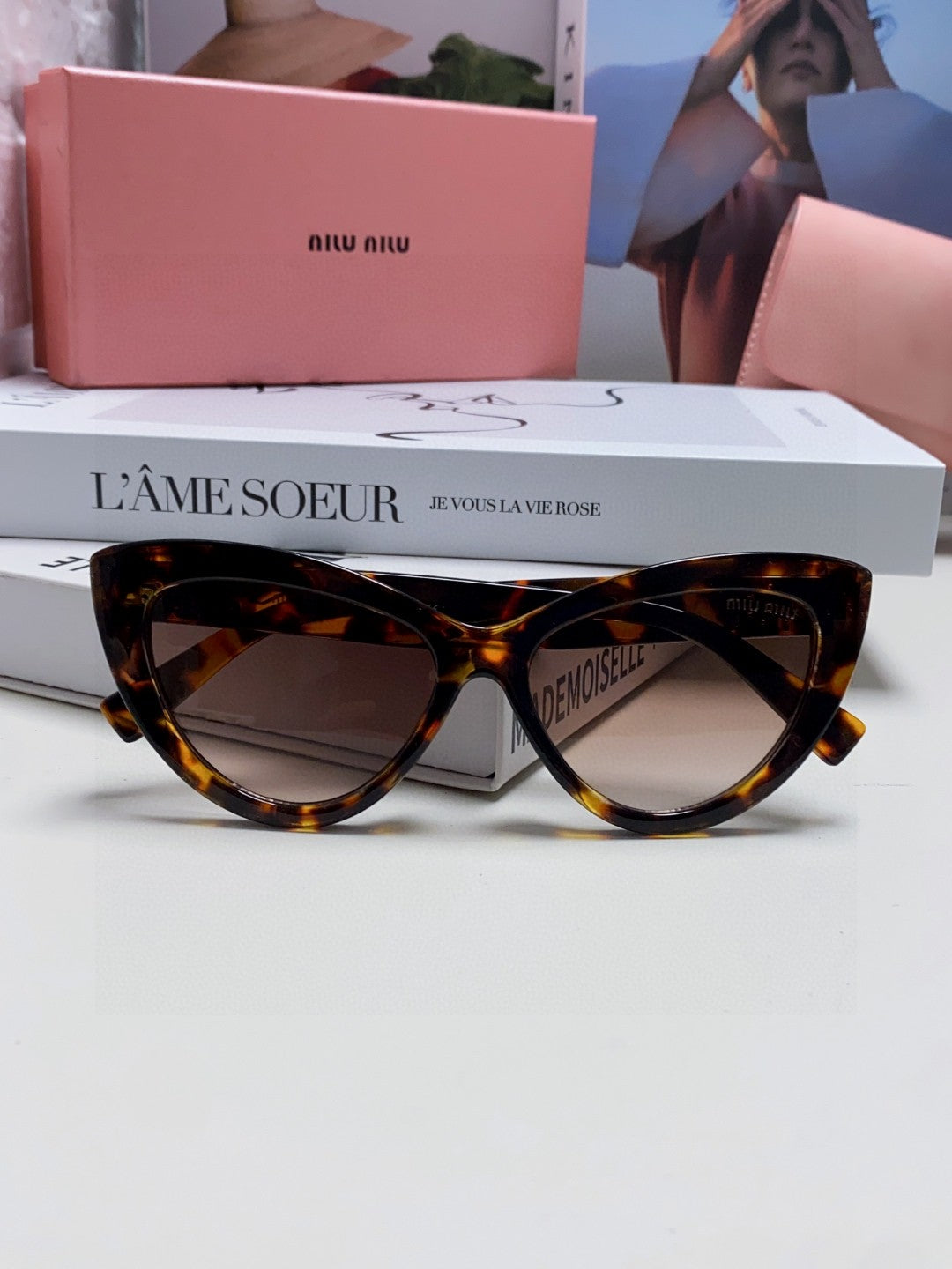 Miu Miu Cat-Eye Brown Lens Sunglasses for Men & Women - detail image 8