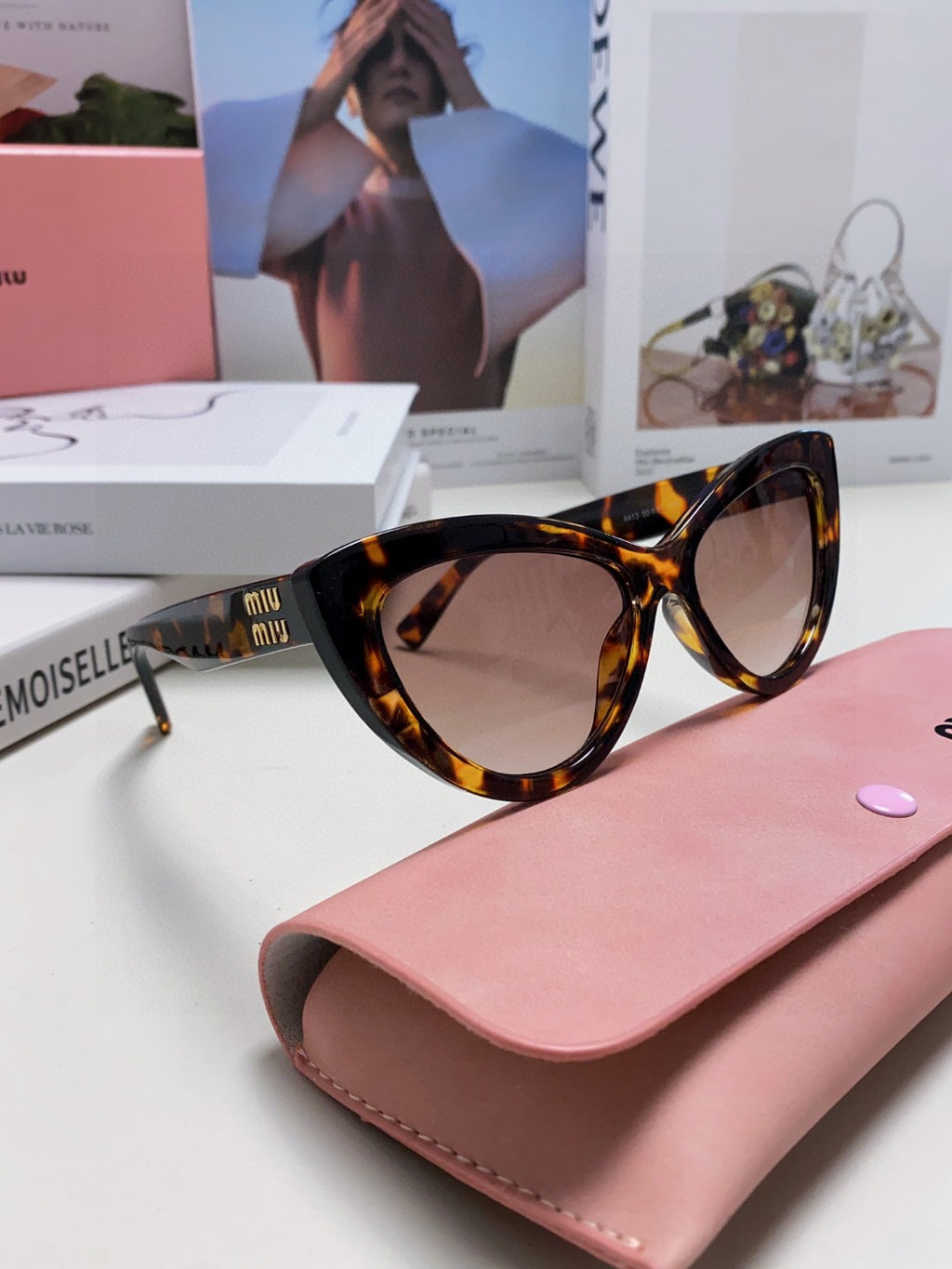 Miu Miu Cat-Eye Brown Lens Sunglasses for Men & Women - 432707 - detail image 9