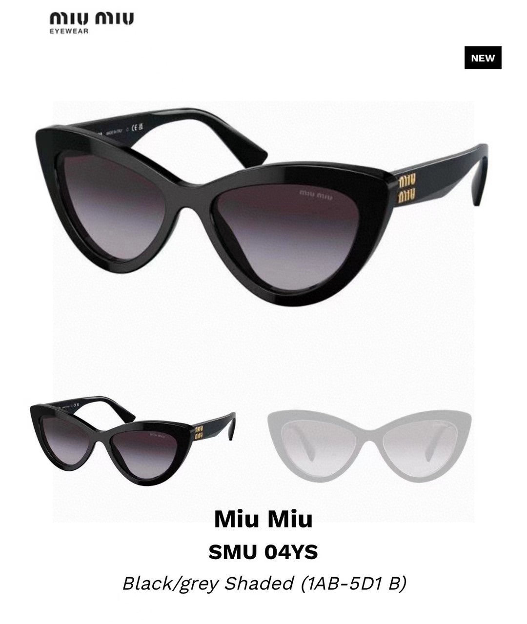 Miu Miu Cat-Eye Gray Lens Sunglasses for Men & Women - 432708