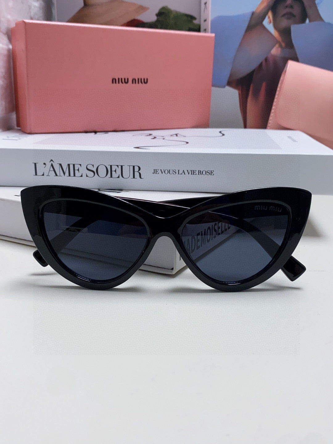 Miu Miu Cat-Eye Gray Lens Sunglasses for Men & Women - 432708 - detail image 8