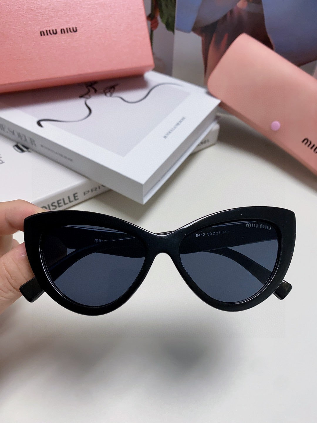 Miu Miu Cat-Eye Gray Lens Sunglasses for Men & Women - 432708 - detail image 5