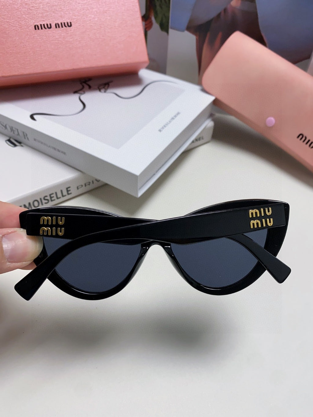 Miu Miu Cat-Eye Gray Lens Sunglasses for Men & Women - 432708 - detail image 6