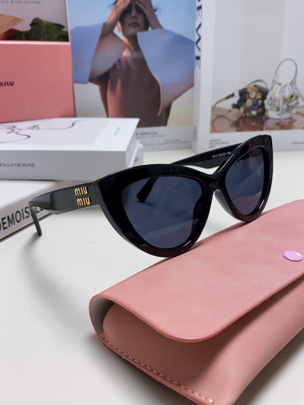 Miu Miu Cat-Eye Gray Lens Sunglasses for Men & Women - detail image 9