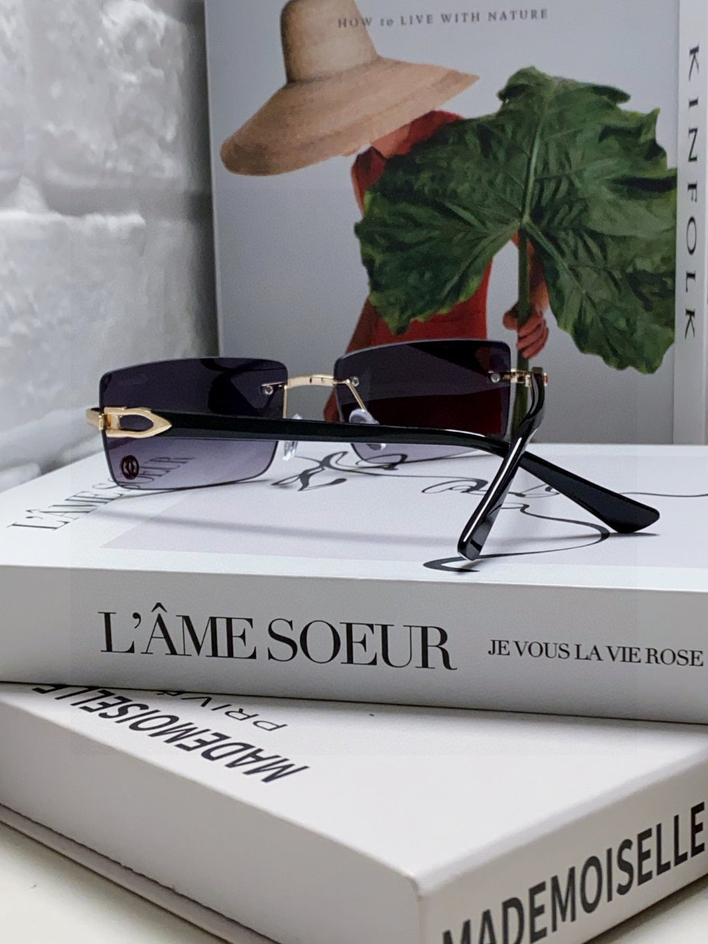 Cartier Blue-Light Rimless Gray Lens Sunglasses for Men & Women - detail image 2