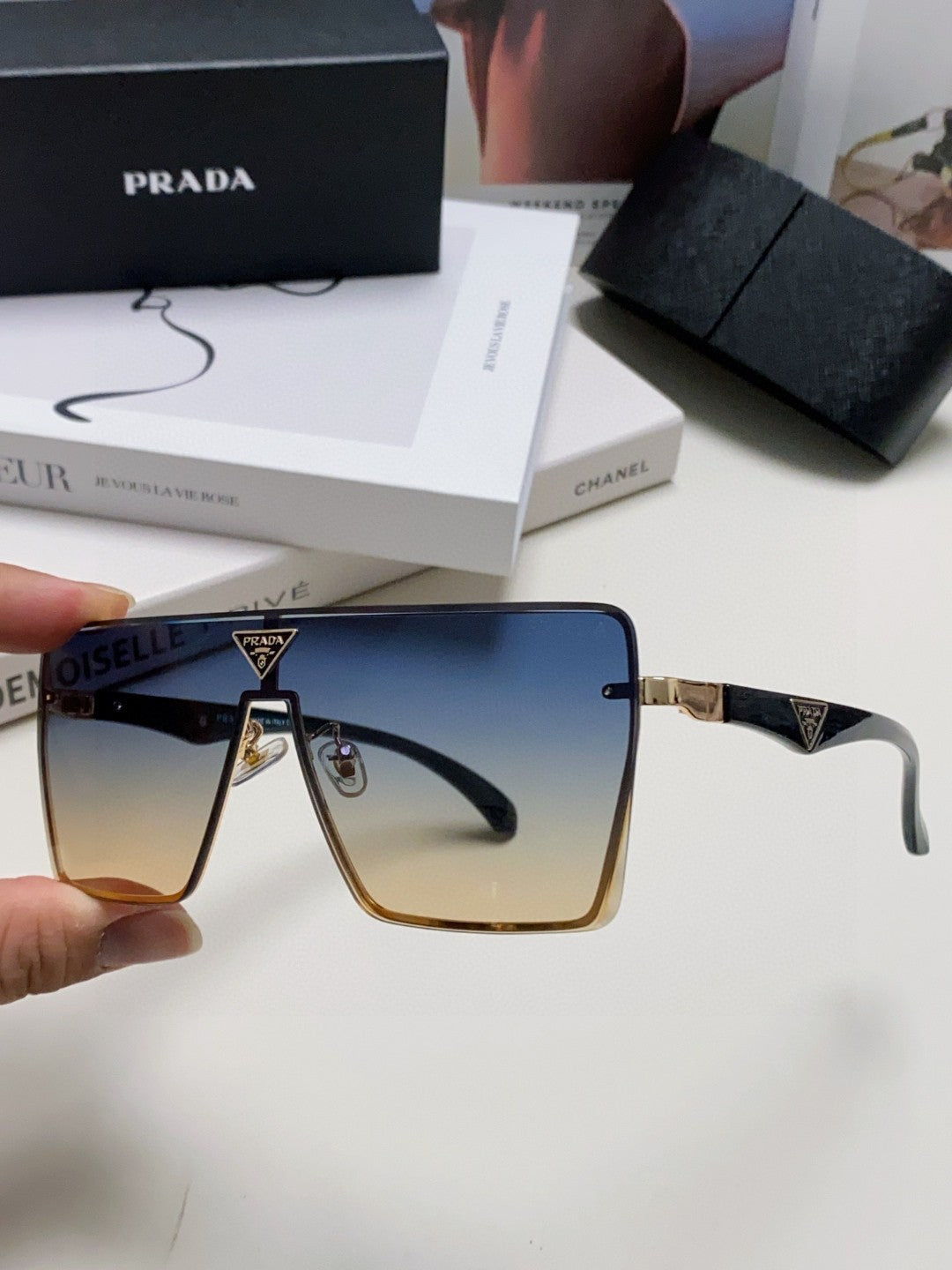 Prada Oversized Silver Lens Sunglasses for Men & Women - 432163 - detail image 5