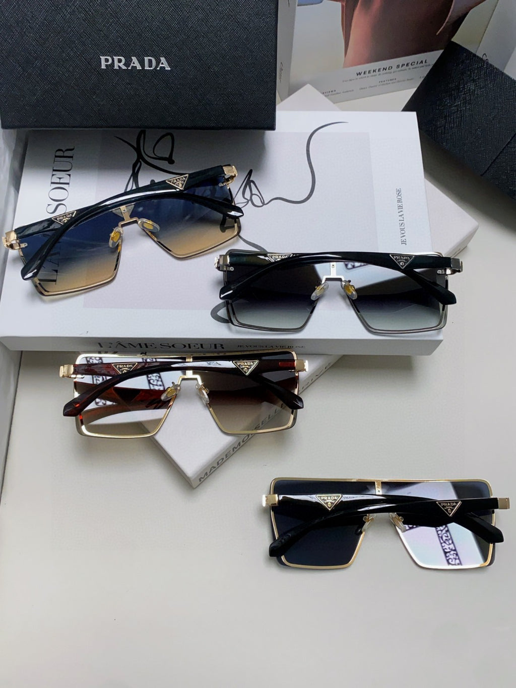 Prada Oversized Silver Lens Sunglasses for Men & Women - 432163 - detail image 8