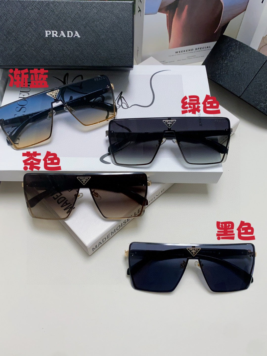 Prada Oversized Silver Lens Sunglasses for Men & Women - 432163 - detail image 9