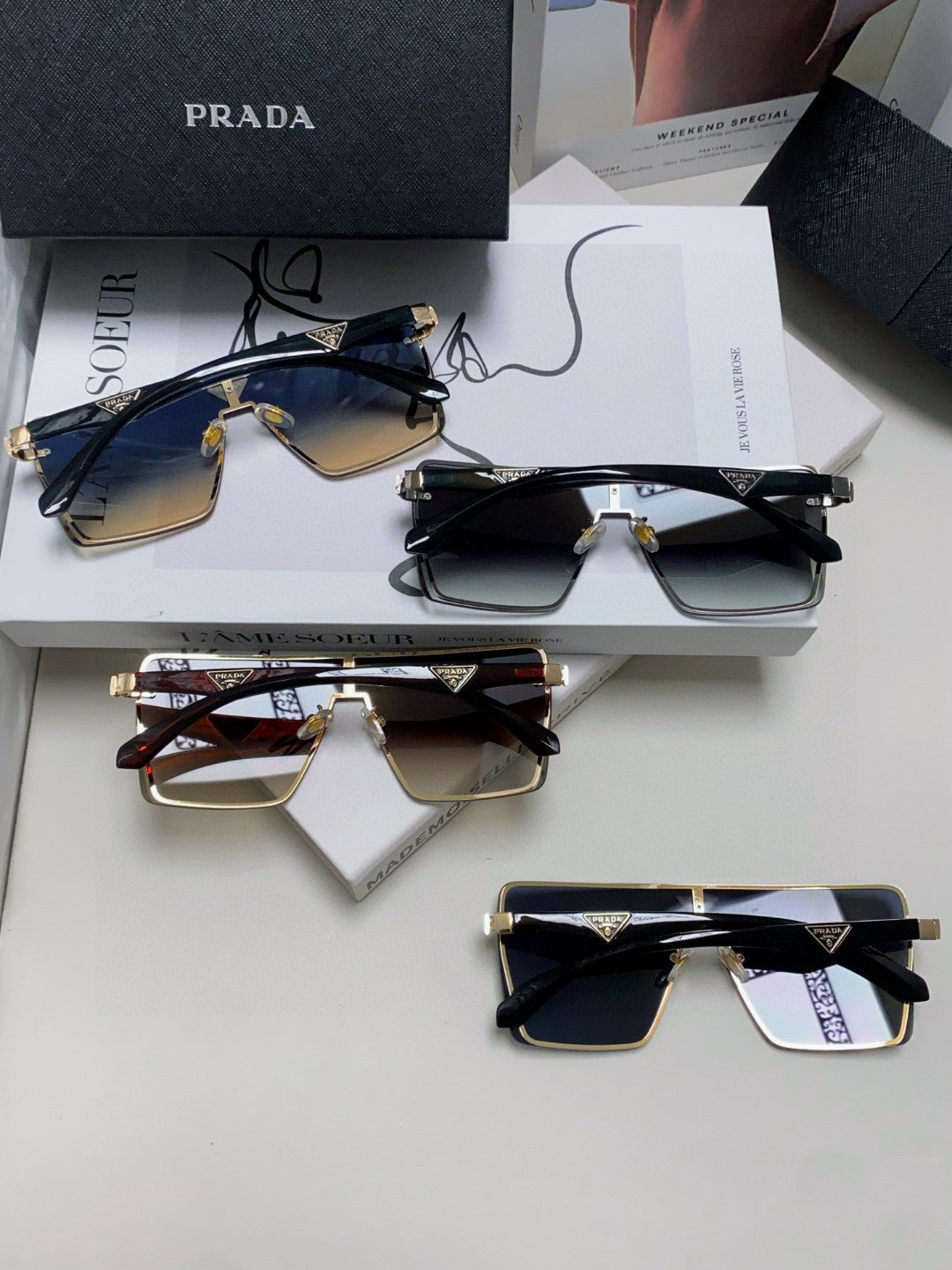 Prada Oversized Silver Lens Sunglasses for Men & Women - 432165 - detail image 8