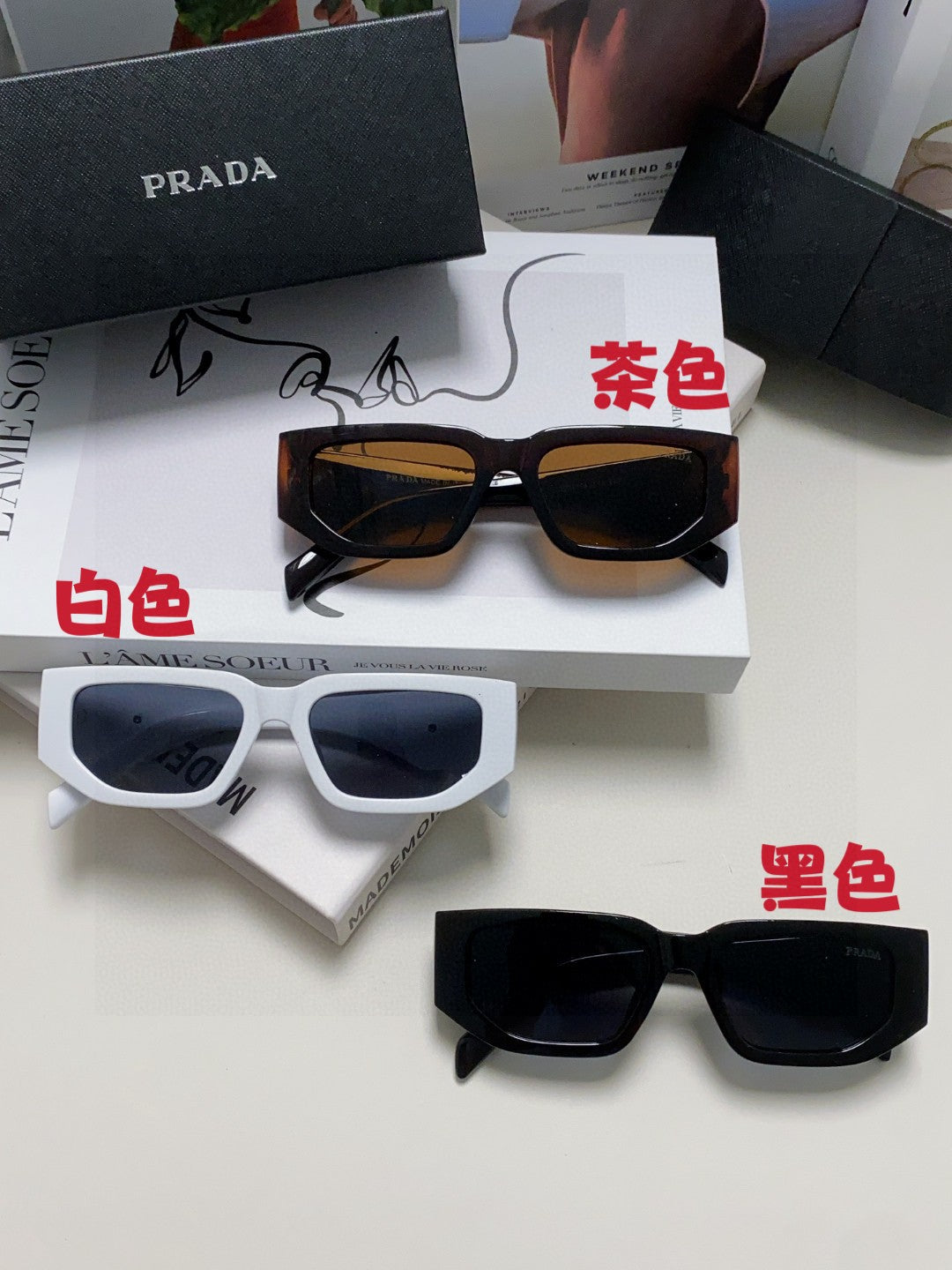 Prada Fashion Blue Lens Sunglasses for Men & Women - 487189 - detail image 9