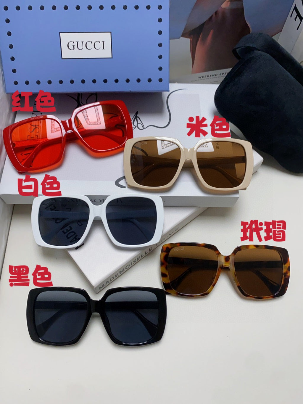 Gucci Oversized Brown Lens Sunglasses for Women - 997559 - detail image 9