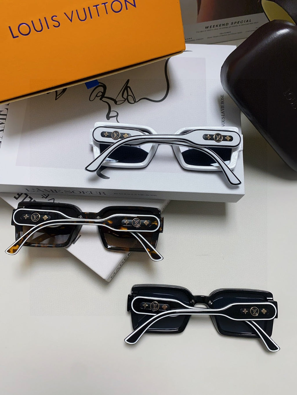 Louis Vuitton Polarized Square Gray Lens Sunglasses for Women - 933768 - detail image 8