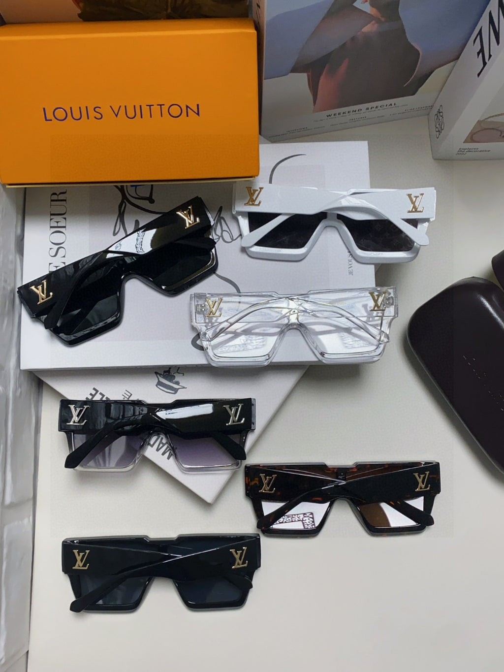 Louis Vuitton Square Gray Lens Sunglasses for Men & Women - 933773 - detail image 8