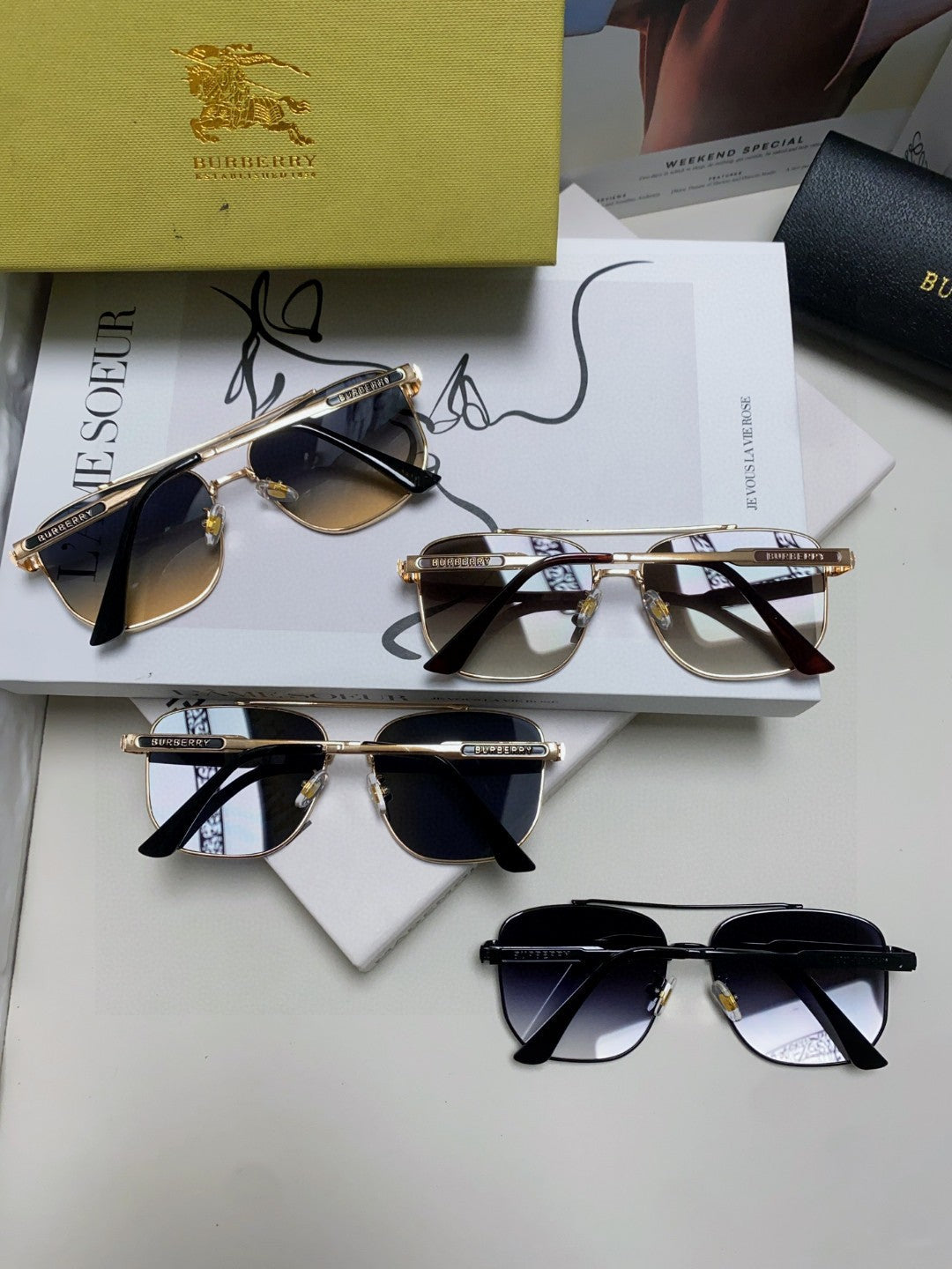 Burberry Polarized Fashion Silver Lens Sunglasses for Men - 372329 - detail image 7