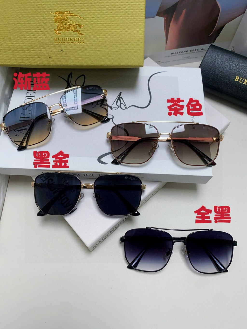 Burberry Polarized Fashion Silver Lens Sunglasses for Men - 372329 - detail image 8