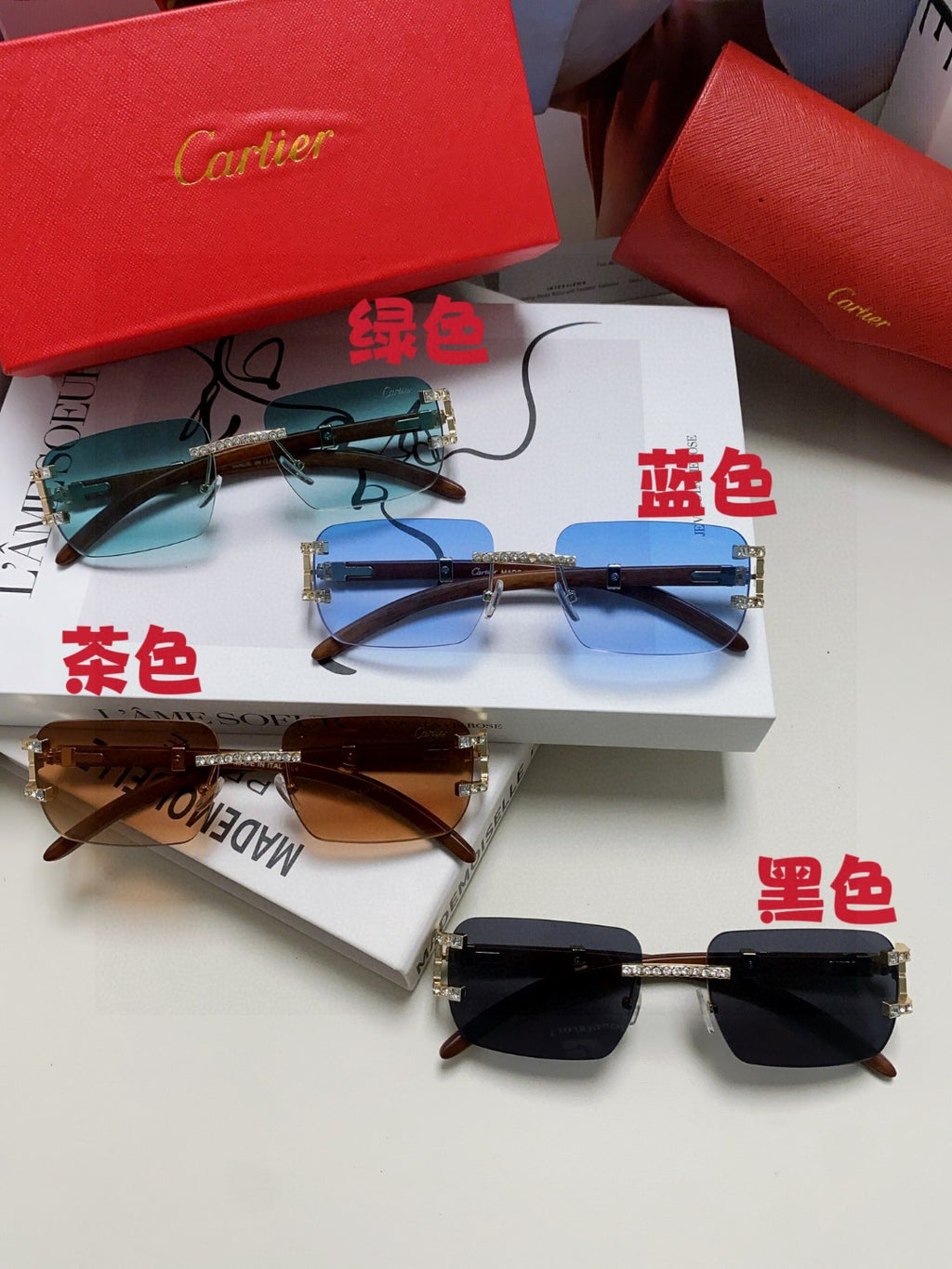 Cartier Lightweight Rimless Silver Lens Sunglasses for Men & Women - 382807 - detail image 9