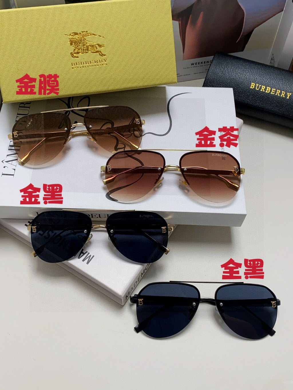 Burberry Round Blue Lens Sunglasses for Men & Women - detail image 9