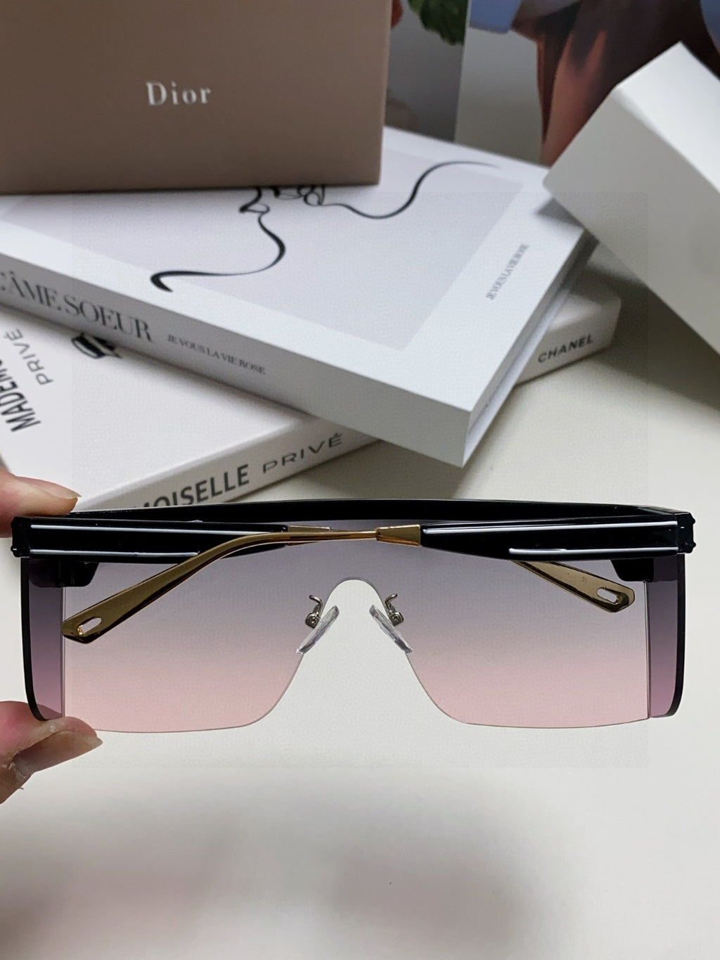 Dior Oversized Gray Lens Sunglasses for Men & Women - 398711 - detail image 4