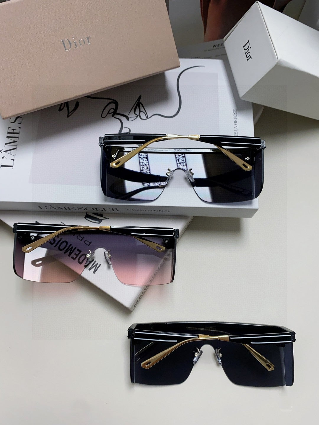 Dior Oversized Gray Lens Sunglasses for Men & Women - 398711 - detail image 8