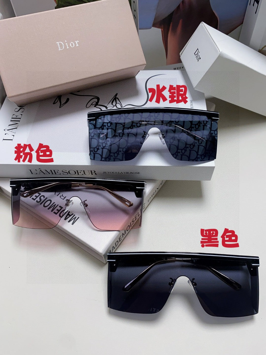 Dior Oversized Gray Lens Sunglasses for Men & Women - 398711 - detail image 9