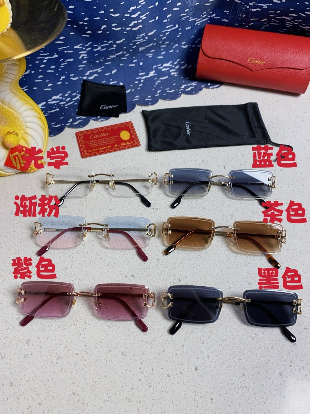 Cartier Fashion Silver Lens Sunglasses for Men & Women - detail image 12