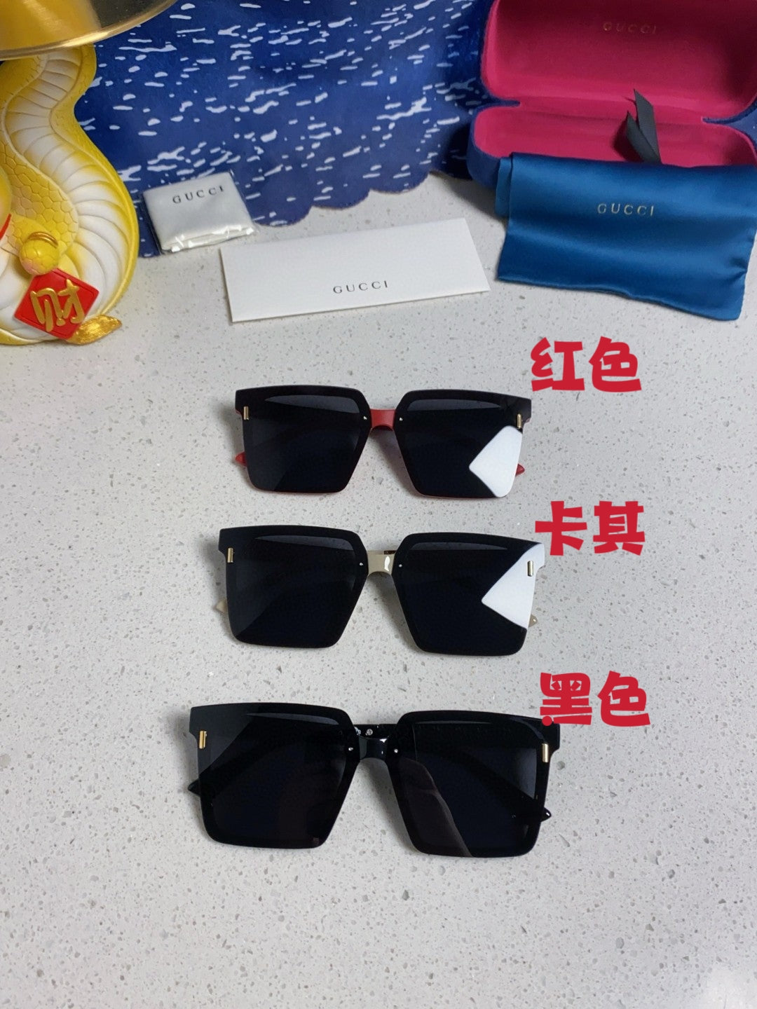 Gucci Polarized Square Silver Lens Sunglasses for Men & Women - 357880 - detail image 12