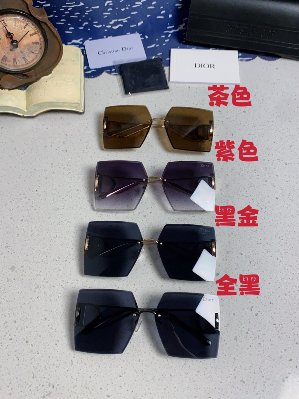 Dior 30MONTAIGNE Lightweight Rimless Gray Lens Sunglasses for Men & W - 867125 - detail image 12