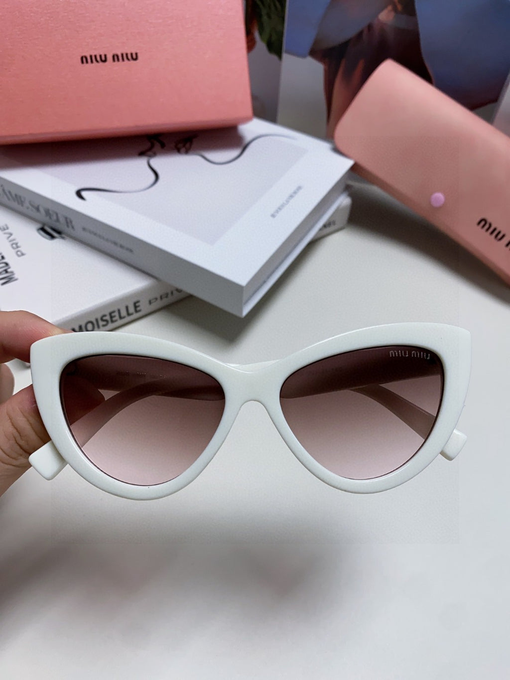 Miu Miu Cat-Eye Silver Lens Sunglasses for Men & Women - 449692 - detail image 3