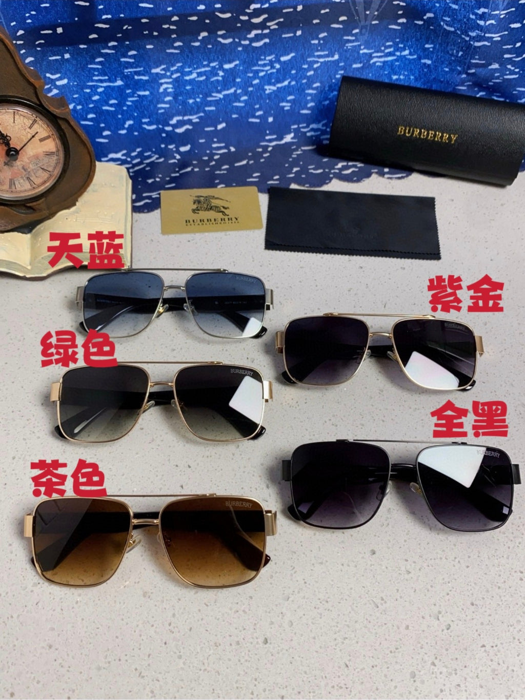 Burberry Metal Square Silver Lens Sunglasses for Men & Women - 449627 - detail image 12