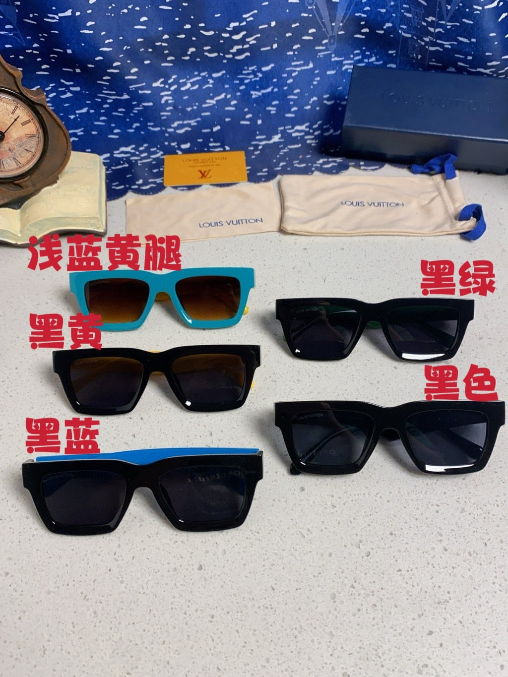 Louis Vuitton Square Black Lens Sunglasses for Men & Women - 464666 - detail image 12