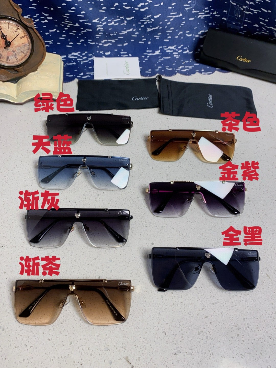 Cartier Fashion Purple Lens Sunglasses for Men - detail image 12